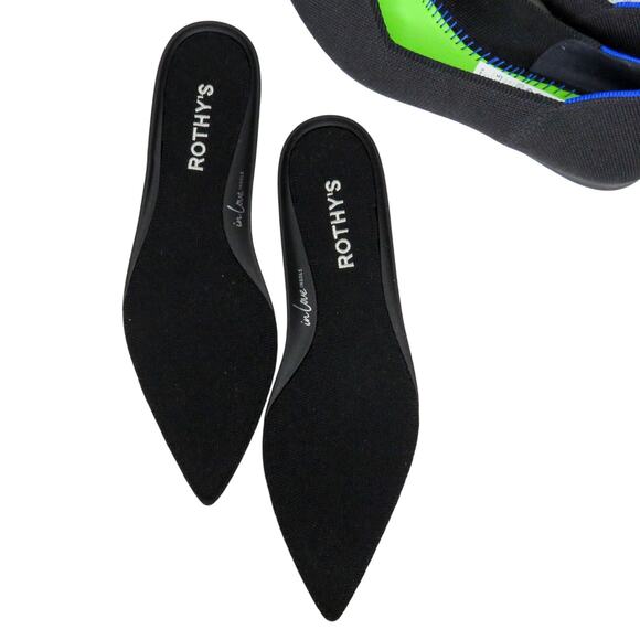 Rothy's The Point II Black Flats Pointed Toe In Love Insole Ballet Flats 6.5 - Picture 10 of 13